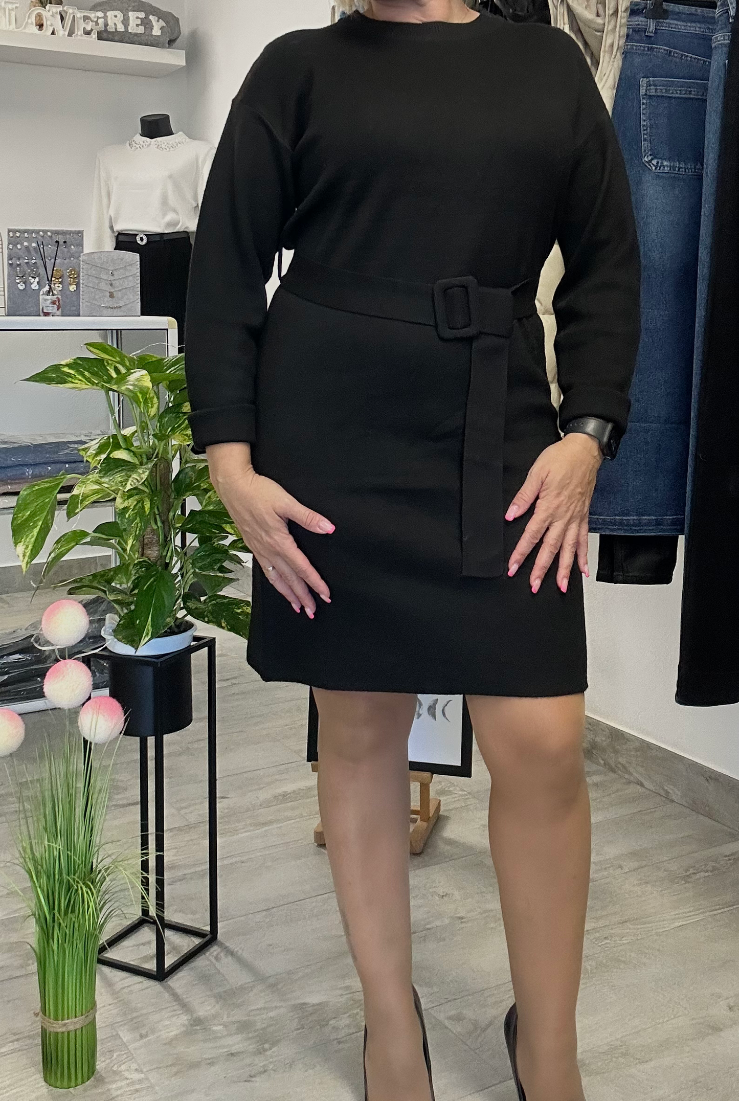 Vestido Punto Cinturón image 0