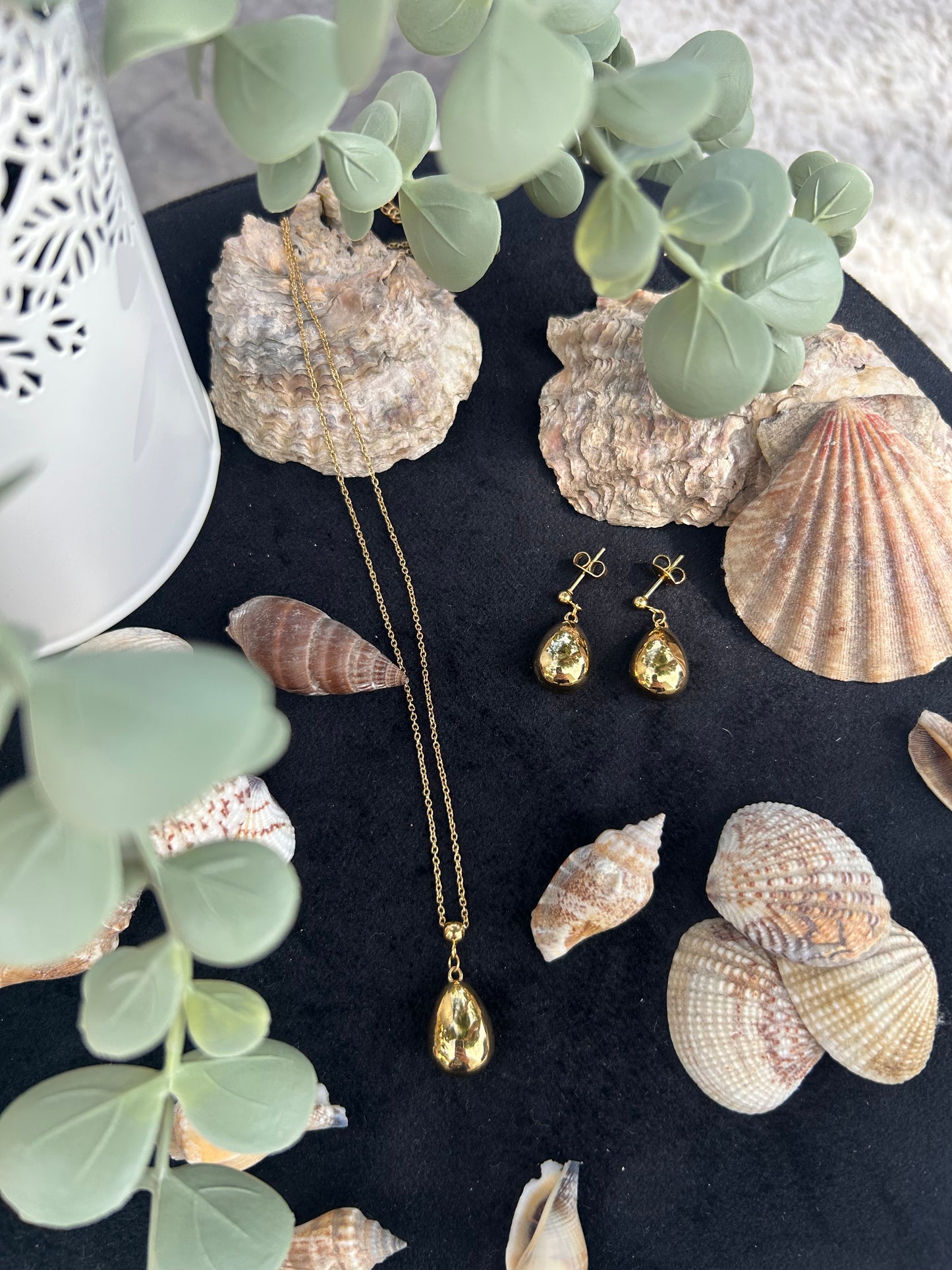 Conjunto pendientes y colgante